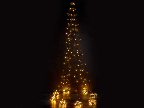 Mantello Di Luci Per Albero Di Natale.Mantello Cascata Albero 640 Led Bianco Caldo 8 Fili X Mt 8h 53 24 10 Art From Italy