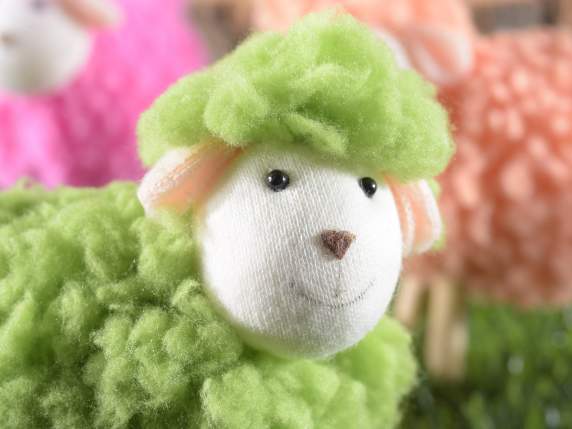 Pecorella in morbido pelo colorato da appoggiare