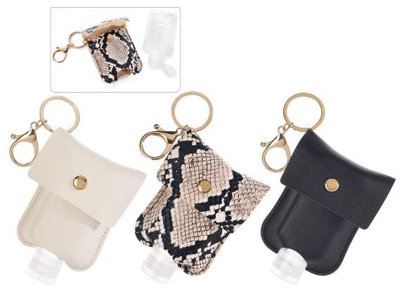 Portachiavi-charm con contenitore per gel igienizzante