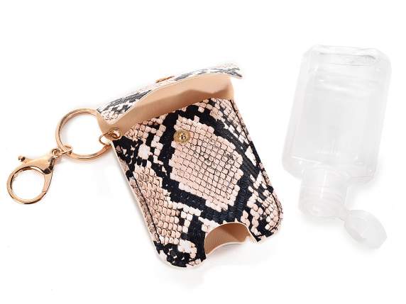Portachiavi-charm con contenitore per gel igienizzante