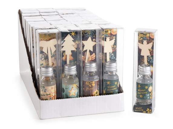 Profumatore piccolo 10ml con stick natalizio in legno