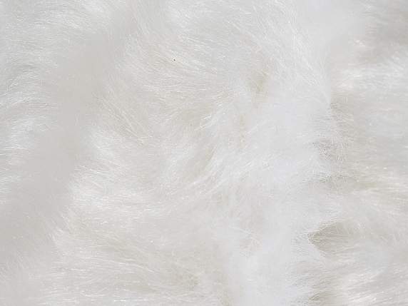 Rotolo decorativo in eco-pelliccia artificiale bianco
