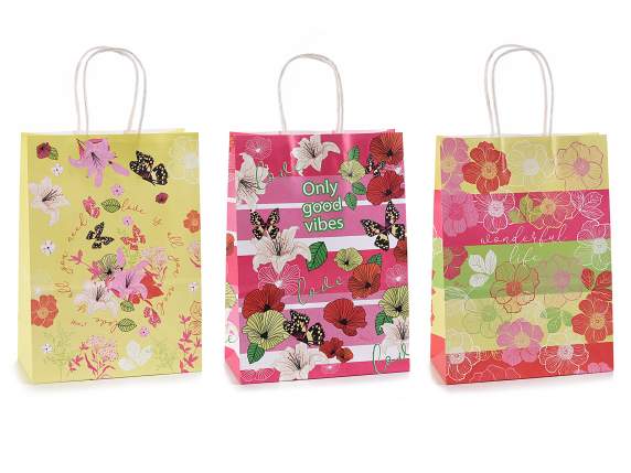 Sacchetto-busta medio in carta Giga Flowers