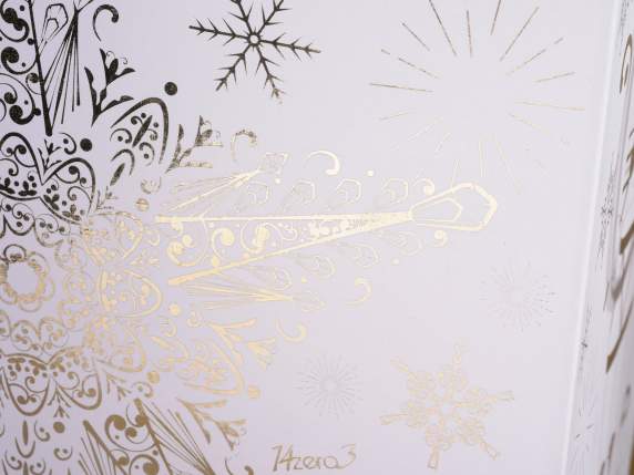 Scatola cartone Natale regale in simil oro lucido c-manici