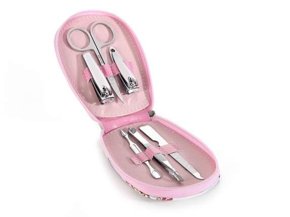 Set manicure c-6 accessori custodia similpelle Trucchi