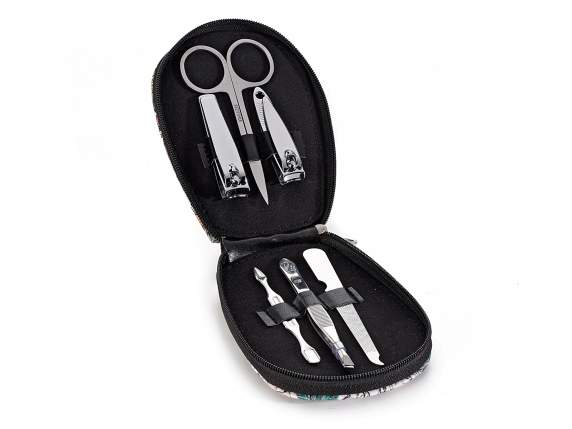 Set trousse-beauty e kit manicure in similpelle Fiori