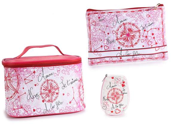 Set beauty, pochette e kit manicure in similpelle Je taime