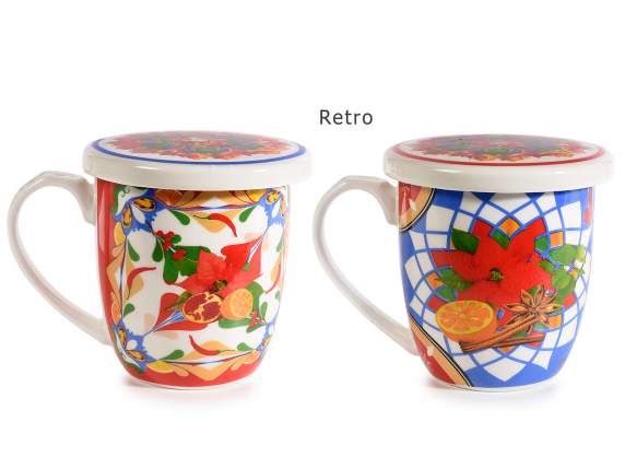 Tazza in porcellana con coperchio-piattino in scatola regalo