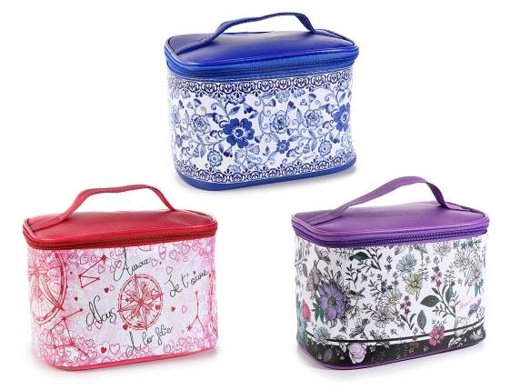 Beauty in similpelle chiusura zip con stampa SoChic