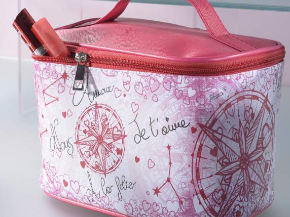Beauty in similpelle chiusura zip con stampa SoChic