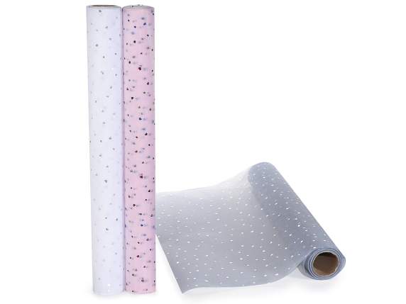 Rotolo di tulle colorato c-paillettes a cuore