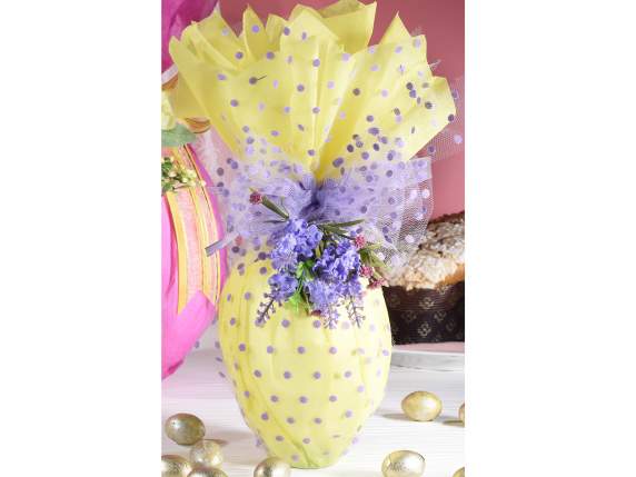 Rotolo di tulle colorato 15cm con pois in velluto