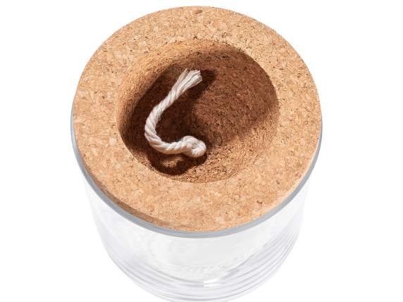 Vaso in vetro e sughero 220 ml con corda autoirrigante