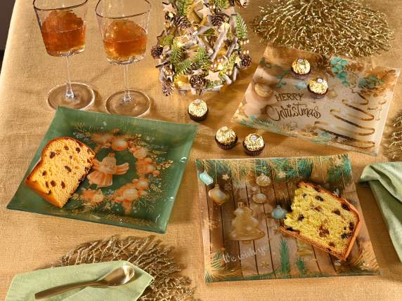 Assiette en verre carrée Ange