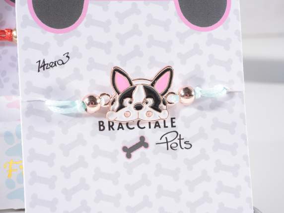 Bracelet en corde colorée Pet Friends en carte et présento