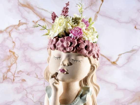 Bouquet en tissu de zinnias et de fleurs sauvages artificiel