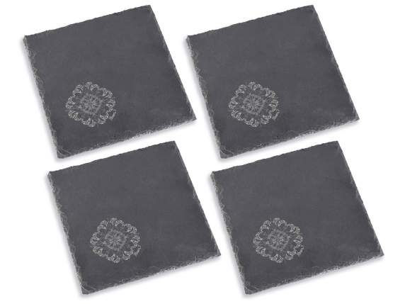 Coffret cadeau 4 assiettes - planches à découper en ardoise