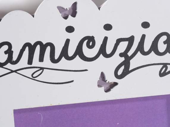 Cadre photo en bois décoré à poser