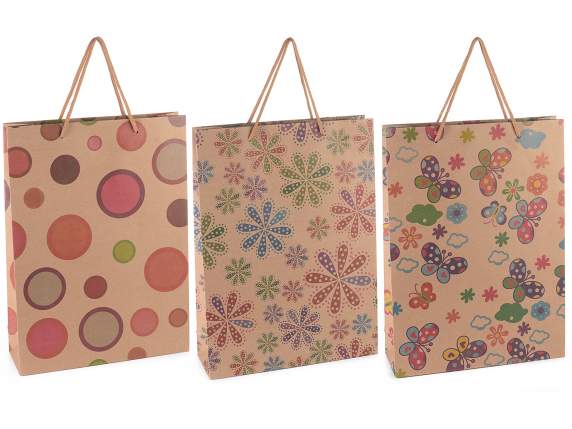 Grand sac - enveloppe en papier naturel imprimé