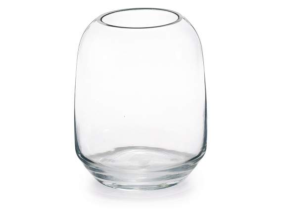 Vase bol en verre transparent avec bord brut coupé