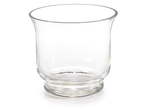 Vase en verre transparent avec bord coupé brut