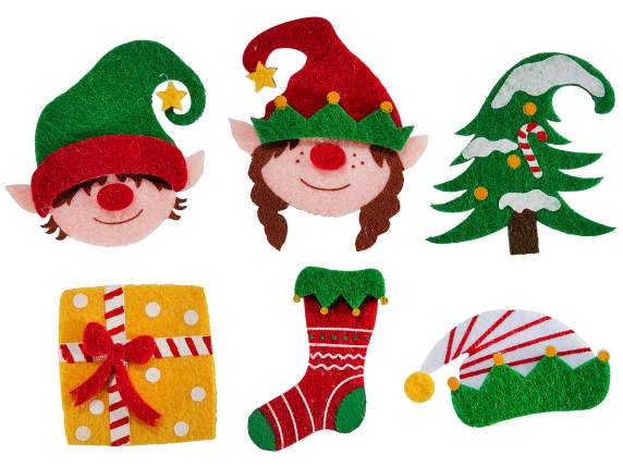 Présentoir 144 décorations de Noël en tissu avec adhésif