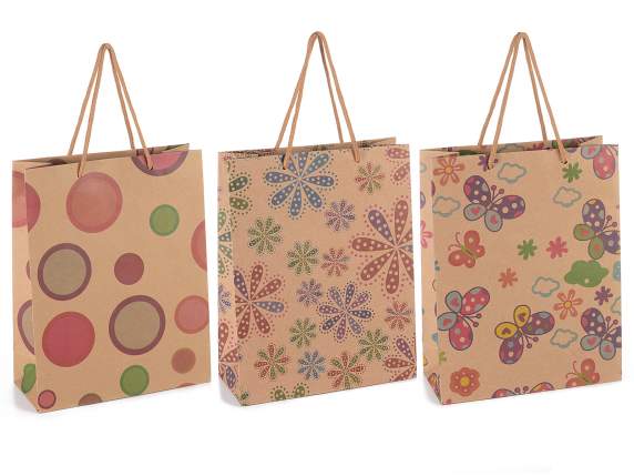 Sac-enveloppe de taille moyenne en papier naturel imprimé av