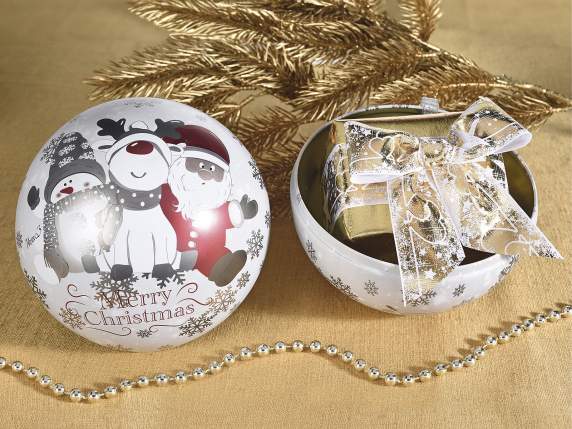 Boule de Noël alimentaire en métal ouvrable à suspendre