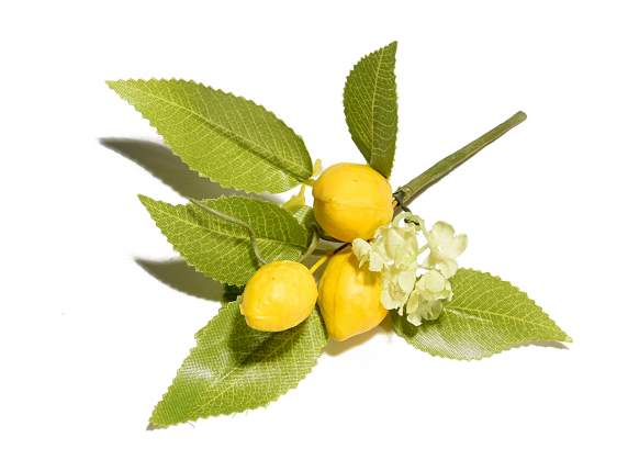 Bouquet de citrons artificiels avec petites fleurs