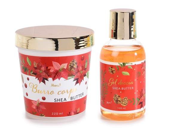Coffret cadeau de Noël avec deux produits de soins corporels