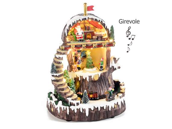 Paysage de Noël avec mouvement, lumières et musique