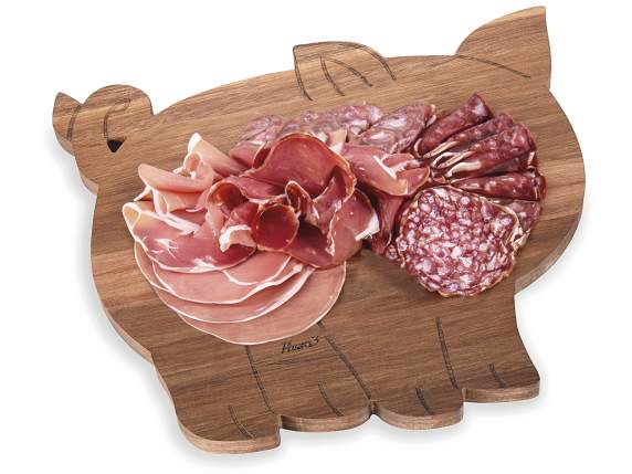 Planche à découper en bois dacacia en forme de cochon