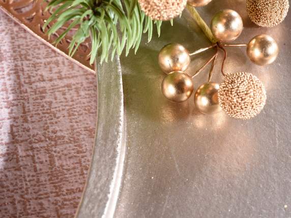 Plateau décoratif centre de table en bois couleur champagne