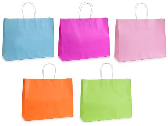 Sac-enveloppe en papier coloré horizontal de taille moyenne