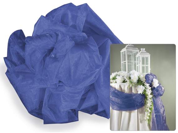 Serviette en organza uni bleu roi