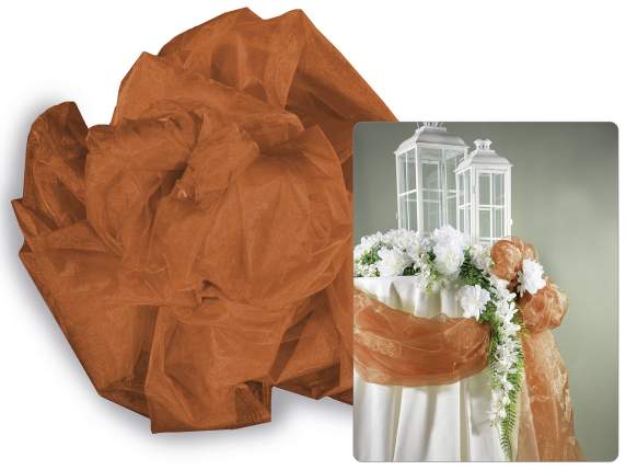 Tissu simple en organza bronze