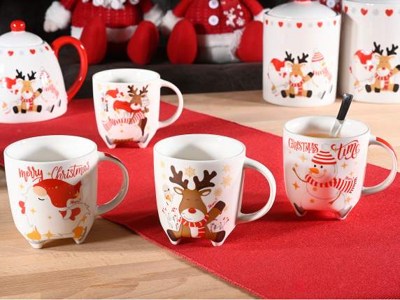 Mug de Noël en porcelaine 300 ml avec pieds