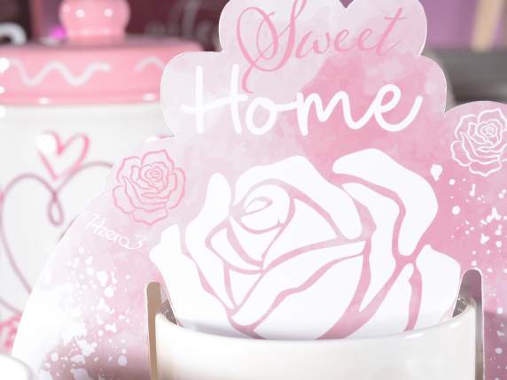 Mug en porcelaine 350 ml avec imprimé rose