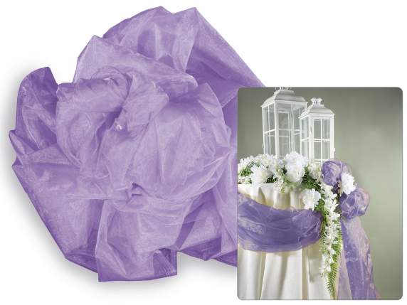 Serviette simple en organza glycine lilas