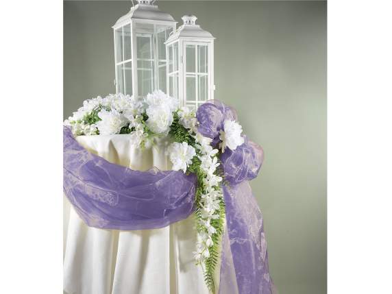 Serviette simple en organza glycine lilas