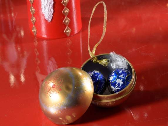 Boule en métal ouvrable à suspendre avec décoration de Noël
