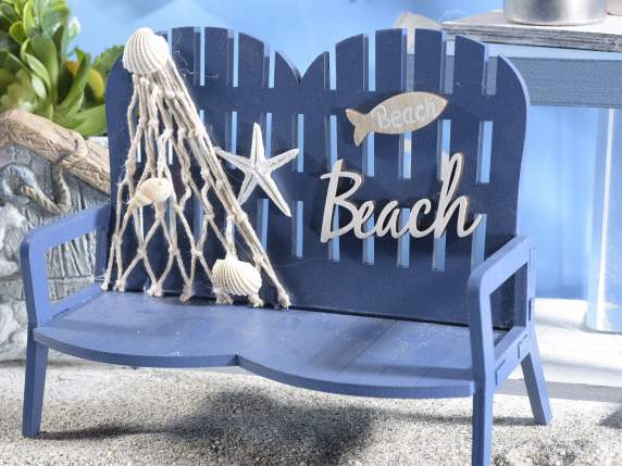 Banc décoratif en bois avec décorations Beach