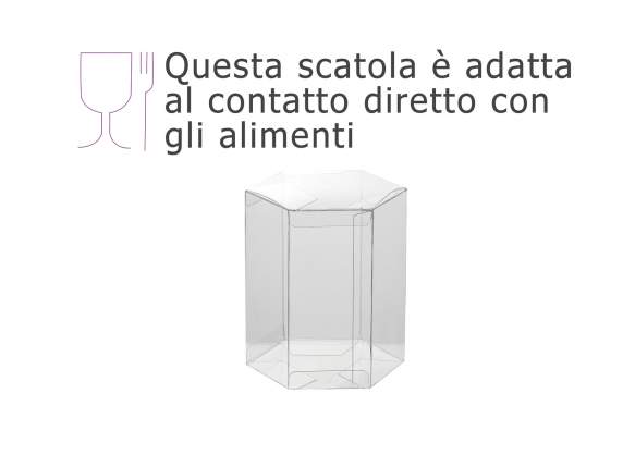 Boîte hexagonale en PET - qualité alimentaire
