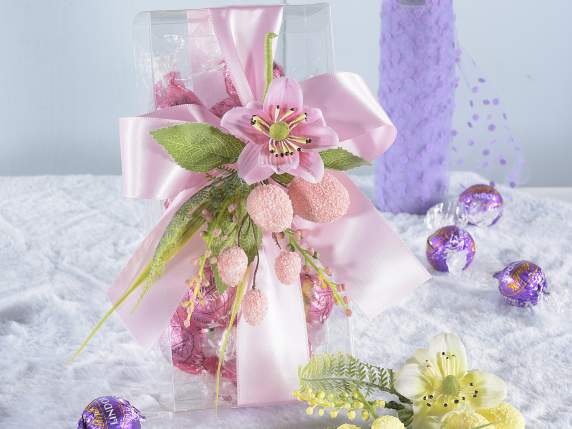 Bouquet artificiel avec anémone en tissu et oeufs