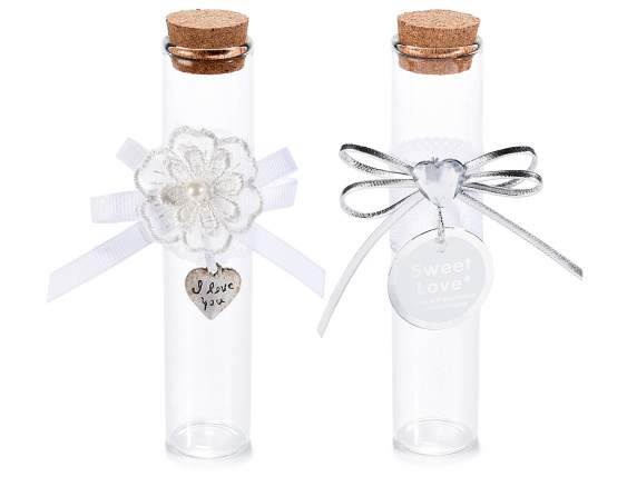 Tube à essai pour cadeaux de mariage avec bouchon en liège