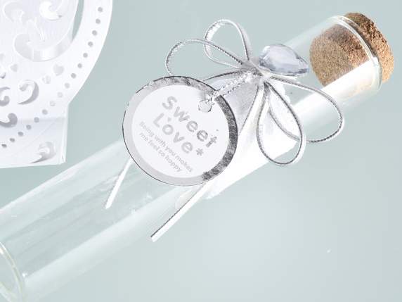 Tube à essai pour cadeaux de mariage avec bouchon en liège