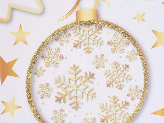 Sac-enveloppe en papier de Noël moyen avec paillettes