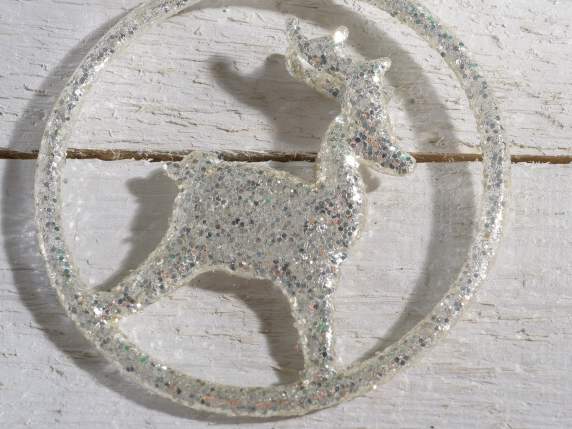 Décoration de Noël en verre avec paillettes argentées