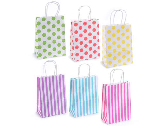 Sac - enveloppe en papier avec des imprimés colorés et des p