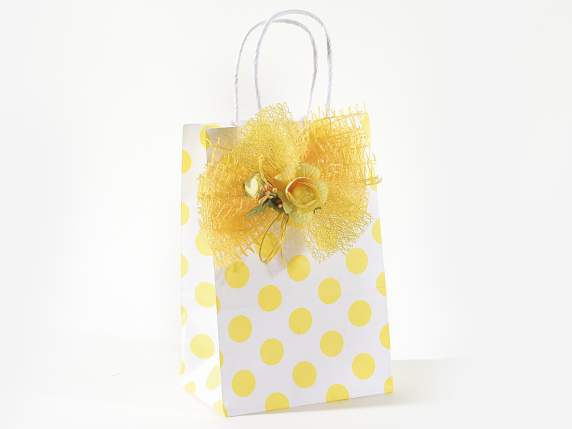 Sac - enveloppe en papier avec des imprimés colorés et des p
